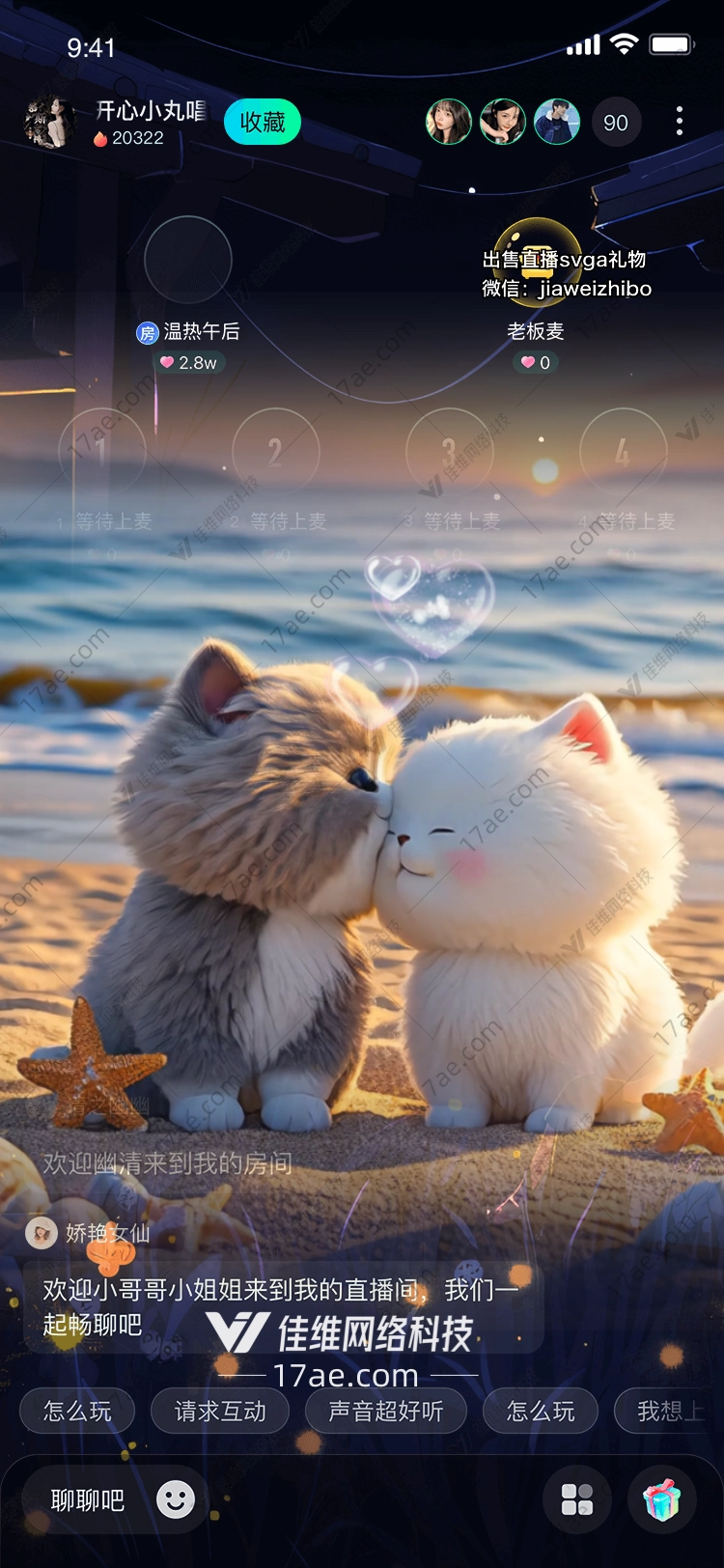 夕阳下的猫咪之吻