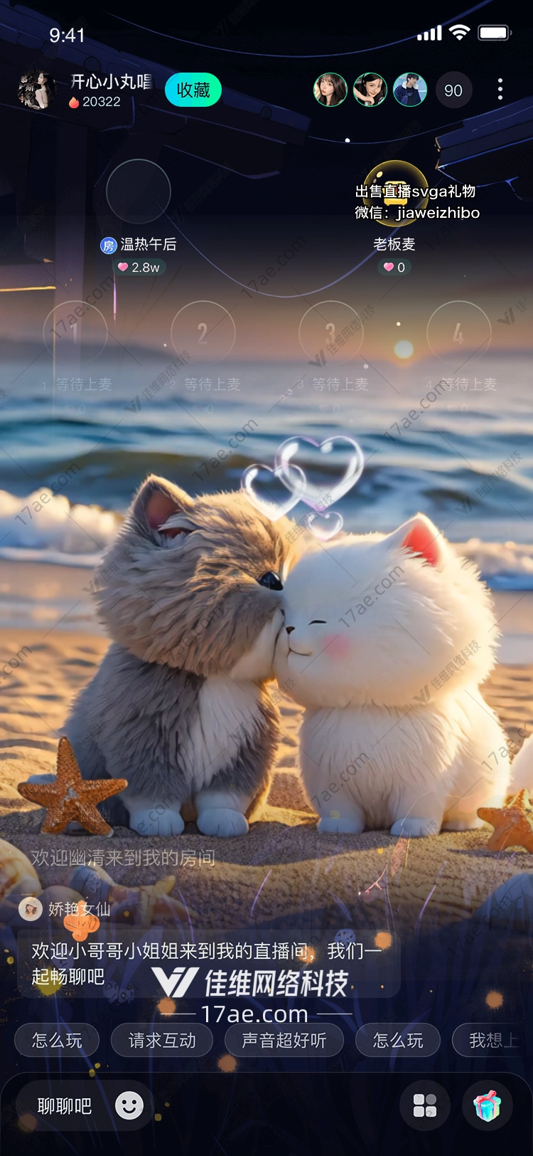 夕阳下的猫咪之吻