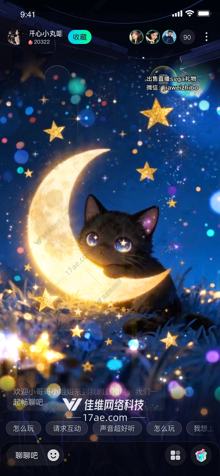 月夜星语黑猫与星辰的温柔邂逅