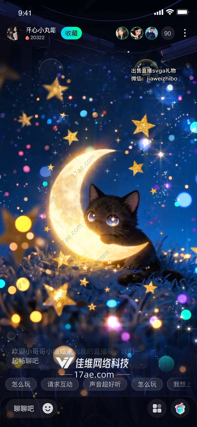 月夜星语黑猫与星辰的温柔邂逅