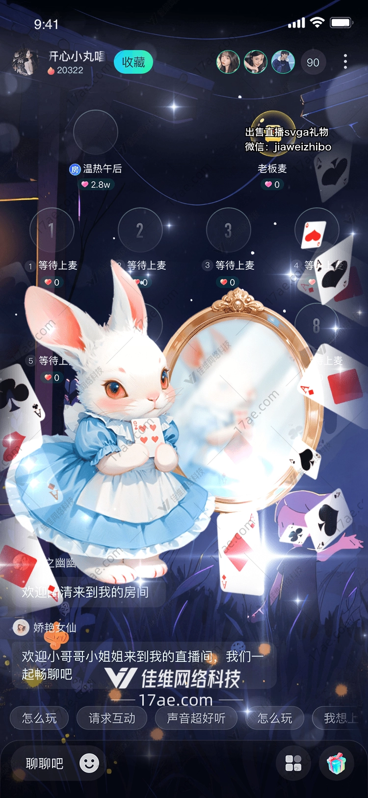 梦幻仙境白兔与魔法镜